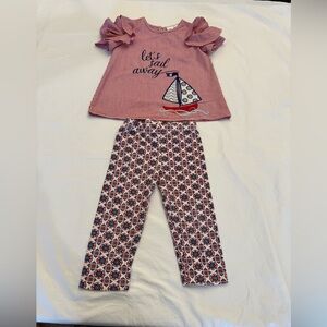 Rare Editions “Let’s Sail Away” Red, White, and Blue Sailboat Capri Set